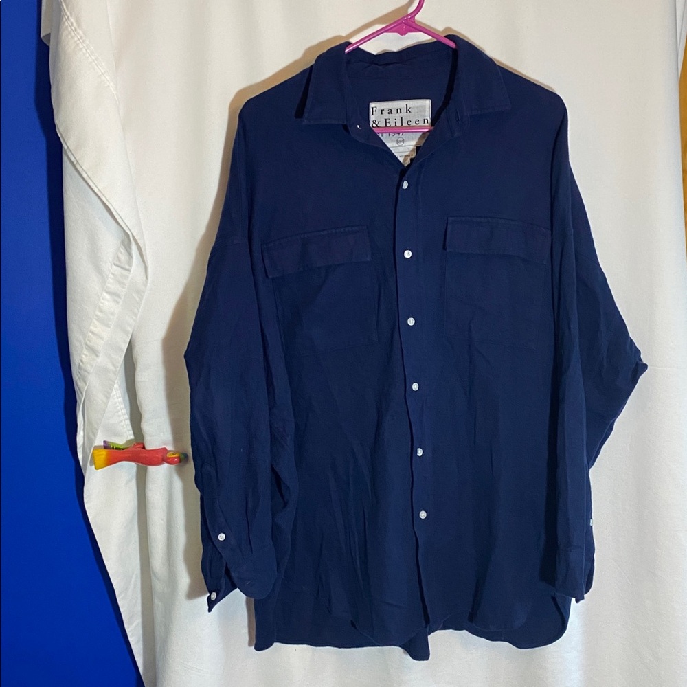 Frank & Eileen Mcloghlin Oversized Utility Shacket in Navy Size XS/S